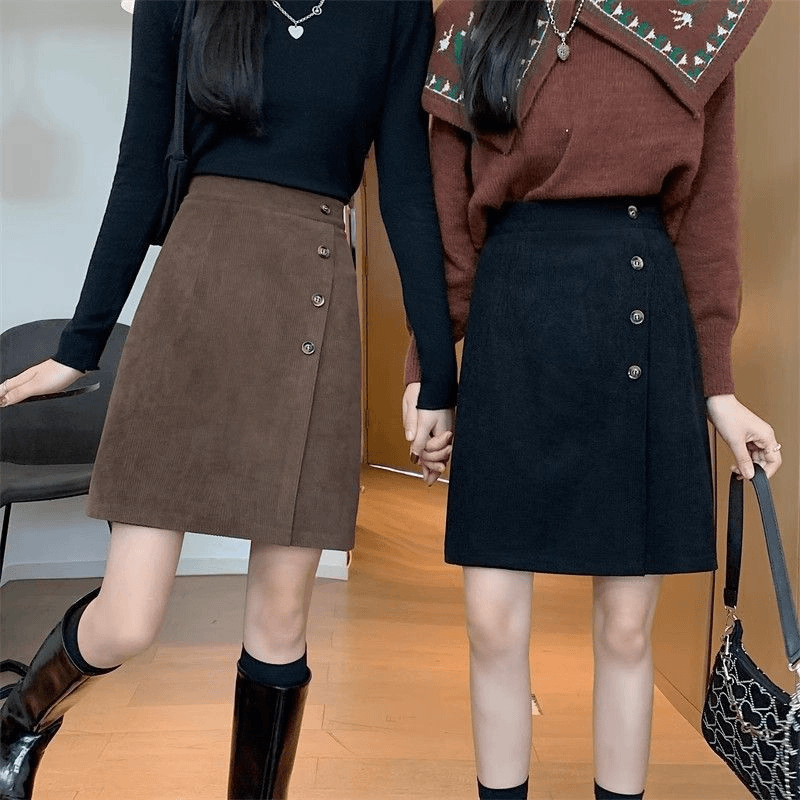 a字裙半身裙女遮肚显瘦2023秋装新款大码短裙子洋气百搭高腰裙裤