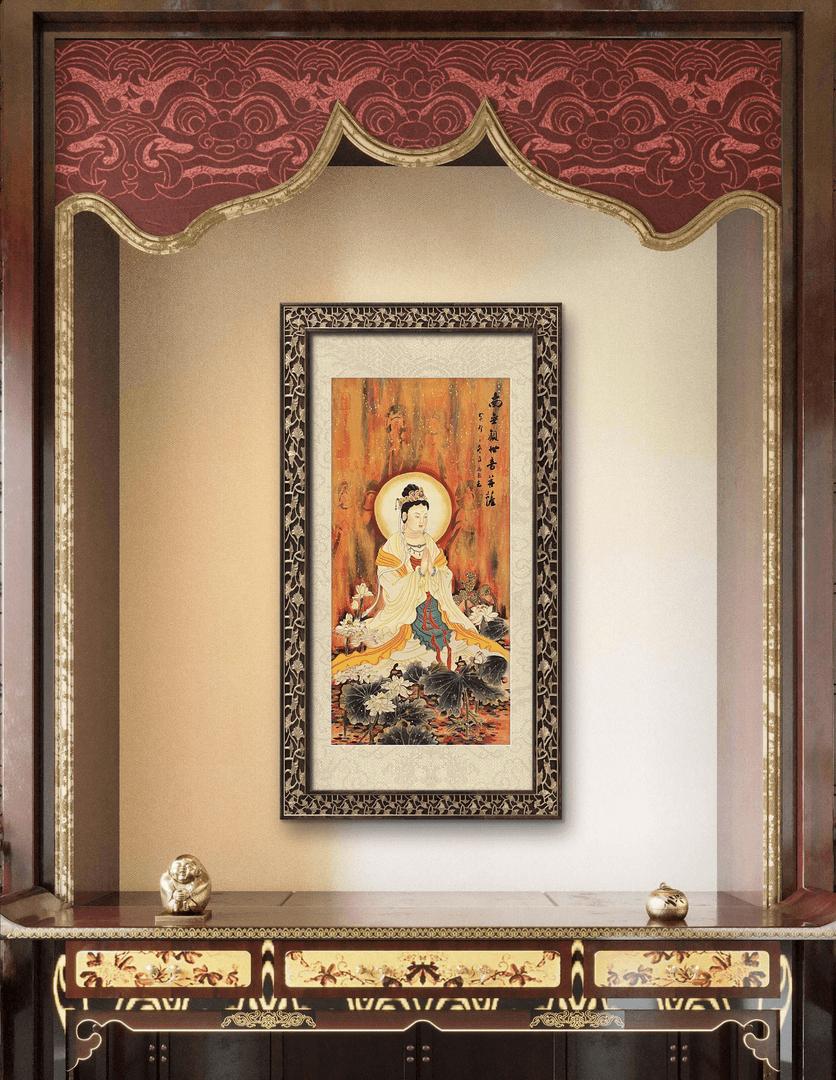 当代著名书画艺术名家马凤志作品/四尺整张/敦煌观音