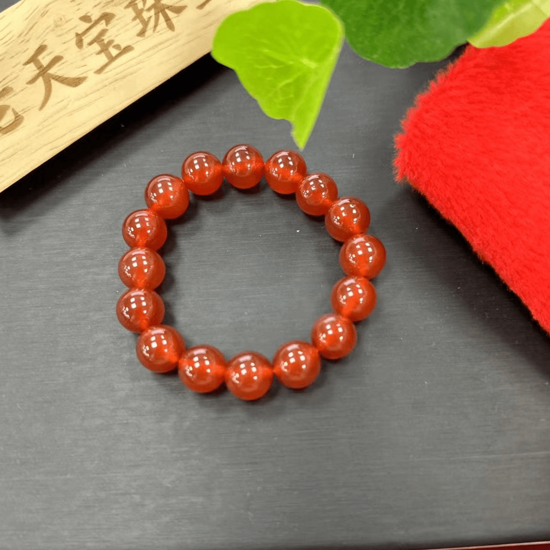 【香港老天宝珠宝】MS758-收藏级赤晶红玉玛瑙手串-多样性只发一件