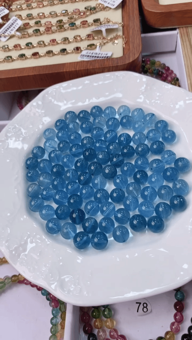 【闪购商品】海蓝宝石颈饰未镶嵌多人多样性发一件单珠9*左右