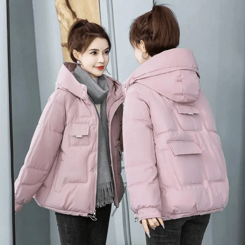 新短款加大码面包服20233羽绒服连帽冬季韩版宽松加厚棉衣