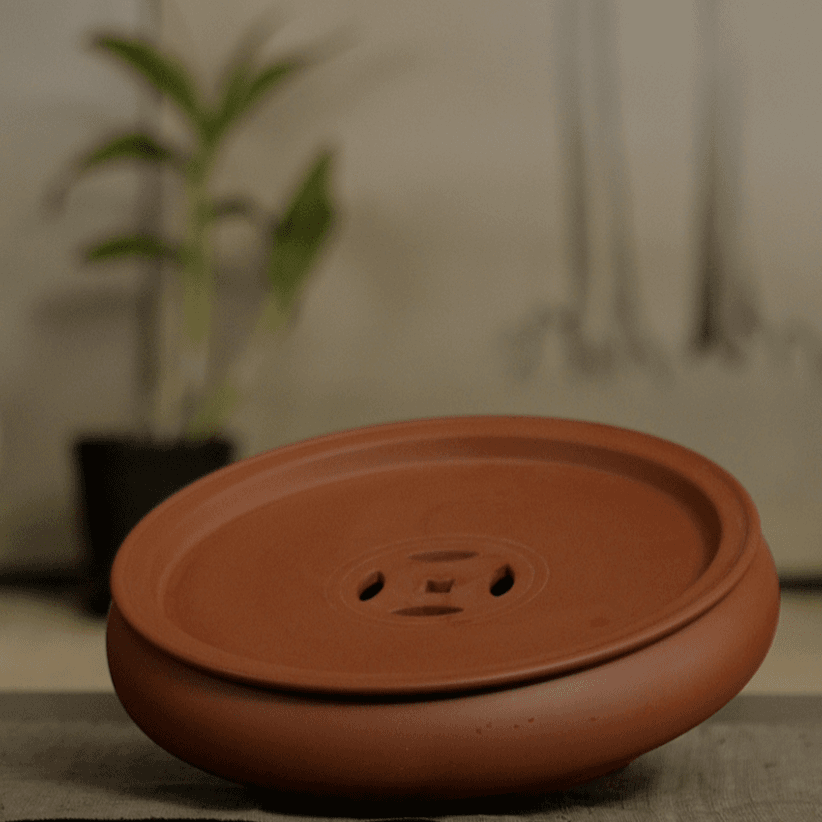 朱泥茶船1400ml（直径25cm,高6.5cm）