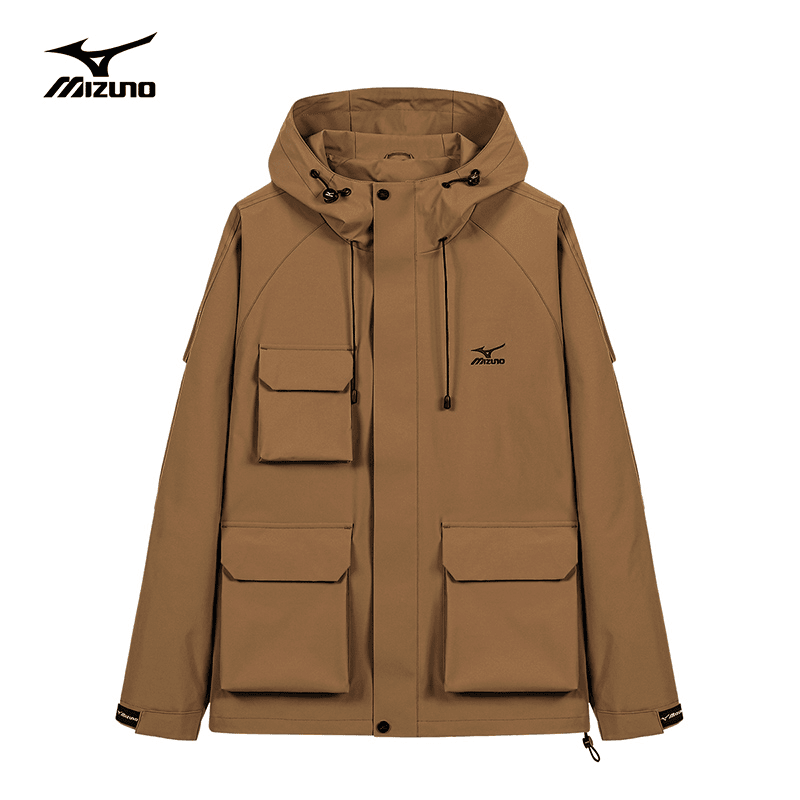 Mizuno/美津浓工装外套男春秋季多口袋户外休闲夹克冲锋登山衣服