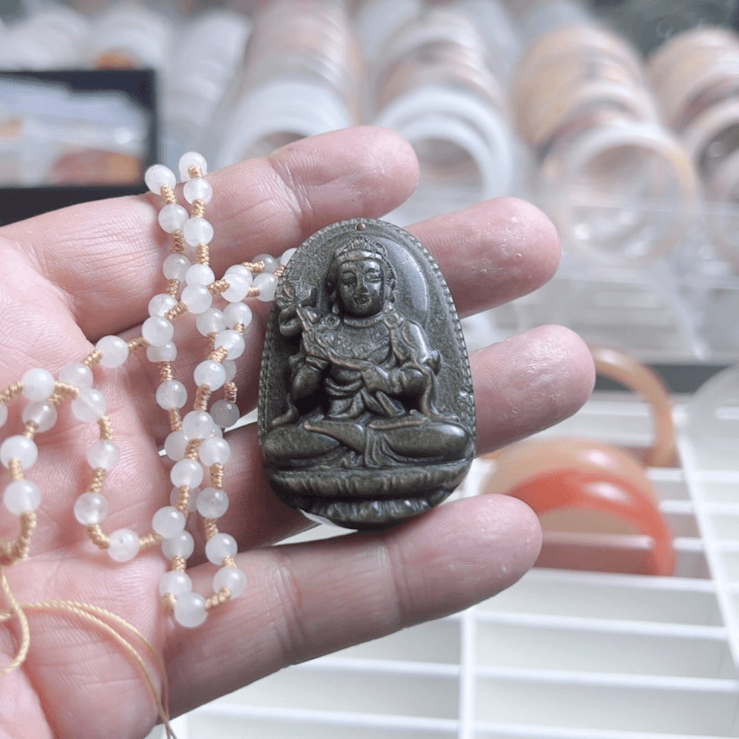 【闪购商品】石英质玉颈饰合金南**心