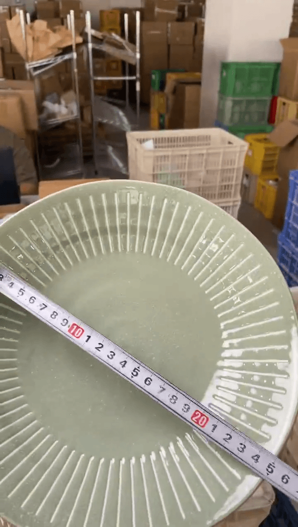 【闪购商品】密胺瓷片色釉撥水十草和軽10吋スープ 粉引グ