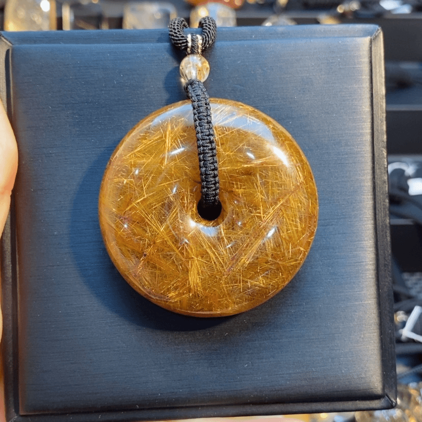 【闪购商品】水晶颈饰未镶嵌“****”天然水晶铜发晶平安扣吊坠