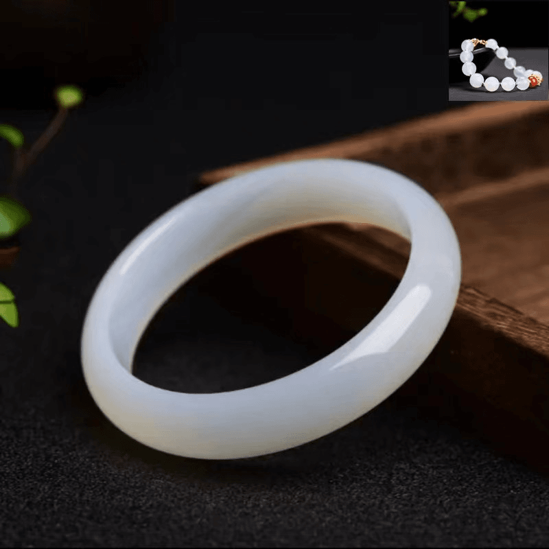 云玥珠宝阁【李总专属】BM-S008# 精品传承玉髓白手镯+荔枝冻手链