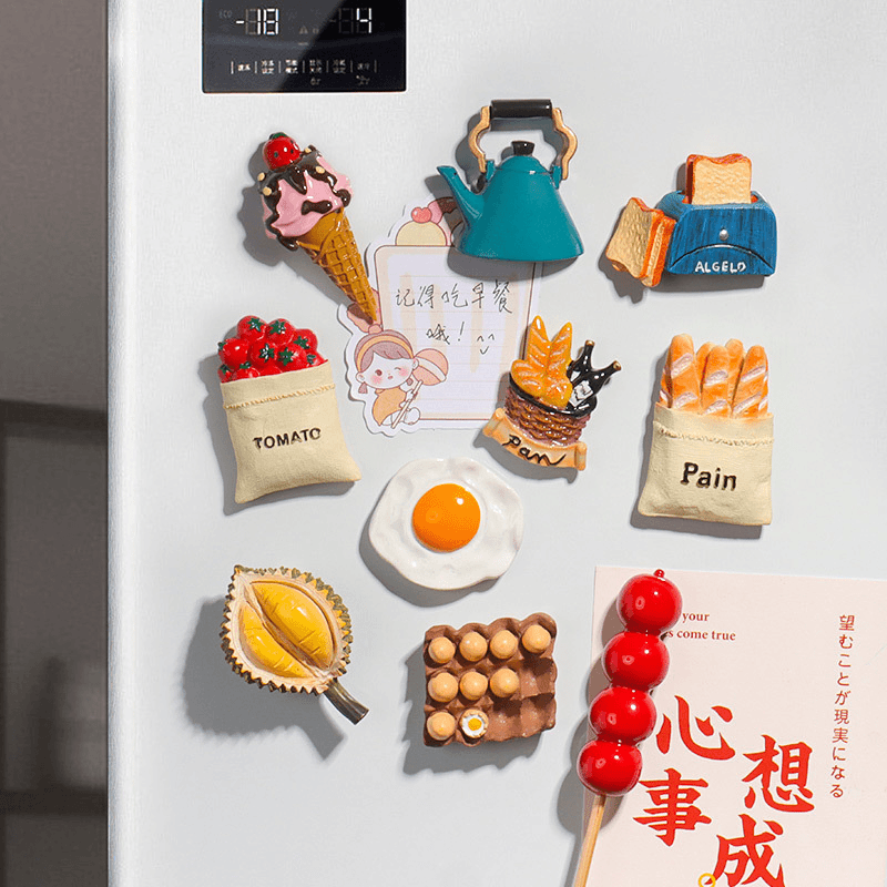 创意3D磁吸冰箱贴ins装饰趣味食玩组合立体美食好看仿真食物磁性1
