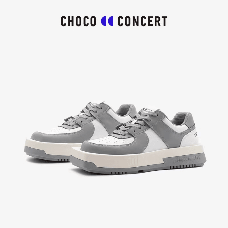 CHOCONCERT正品天圆地方百搭小众撞色2023秋厚底男女复古休闲鞋