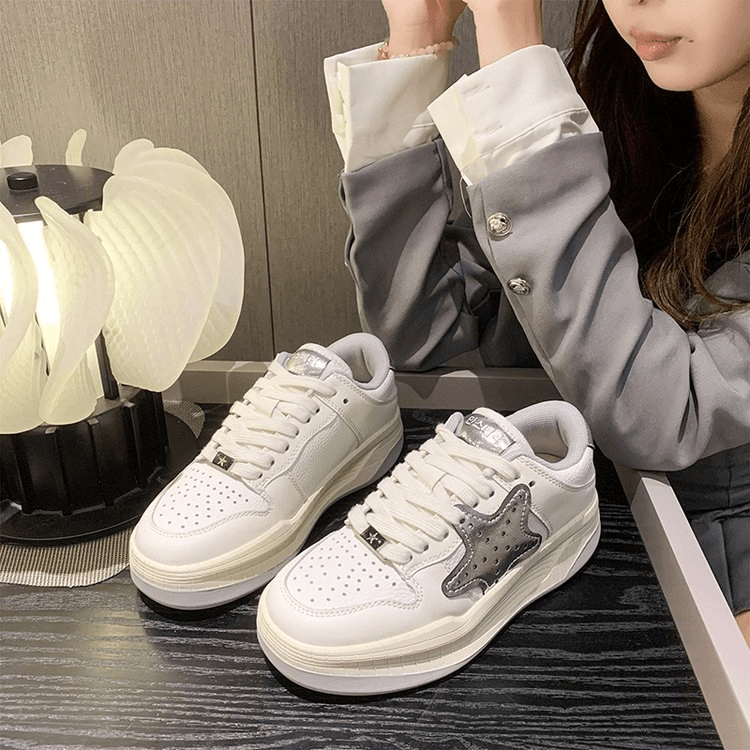 回力瑞秋冬季小白鞋2023新款复古厚底百搭休闲透气百搭星星阿甘