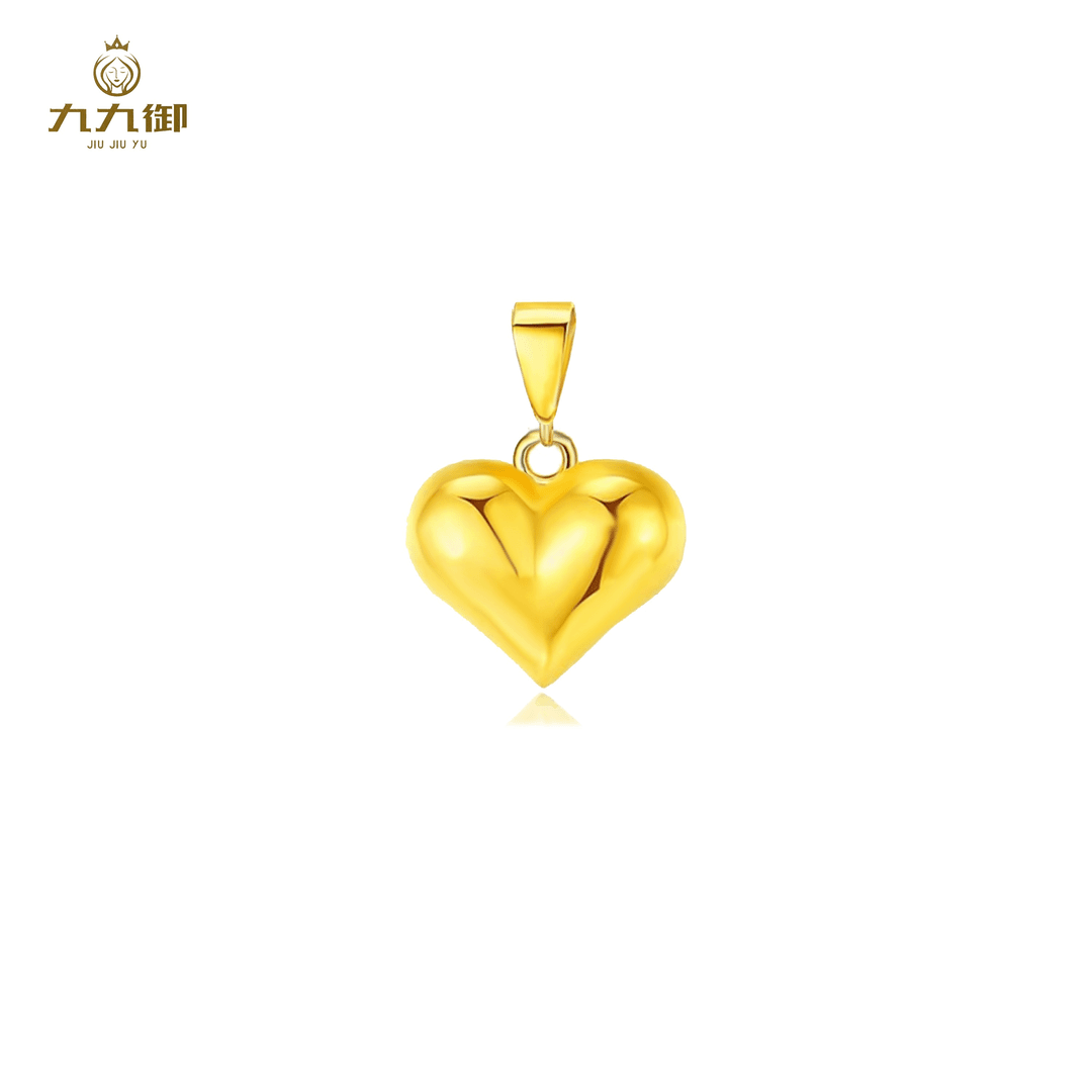 JIUJIUYU/九九御DZ-702【设计师款】足金999时尚心形黄金耳坠