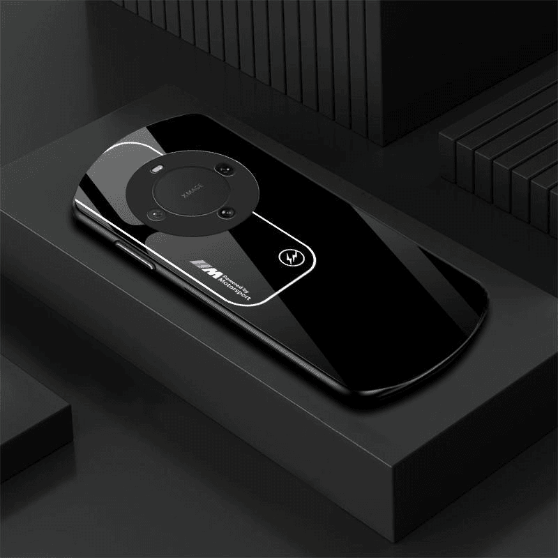 领适用于【华为Mate60Pro】新款弧形玻璃渐变宝马简约商务手机壳