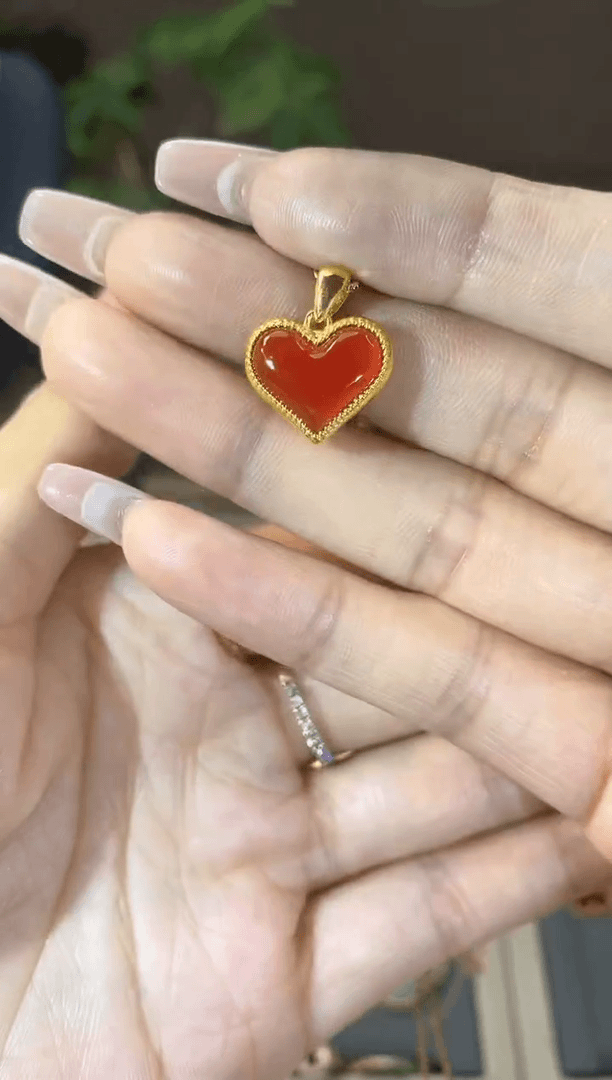 【闪购商品】玛瑙/玉髓吊坠(不含链)18K金镶嵌18k金玛瑙吊坠