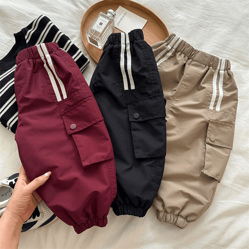 【冬季大促】2023冬款一体绒加厚保暖长裤儿童加绒童装工装裤宝宝