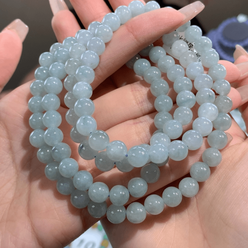 【闪购商品】翡翠手链未镶嵌卡7.2冰润蓝底