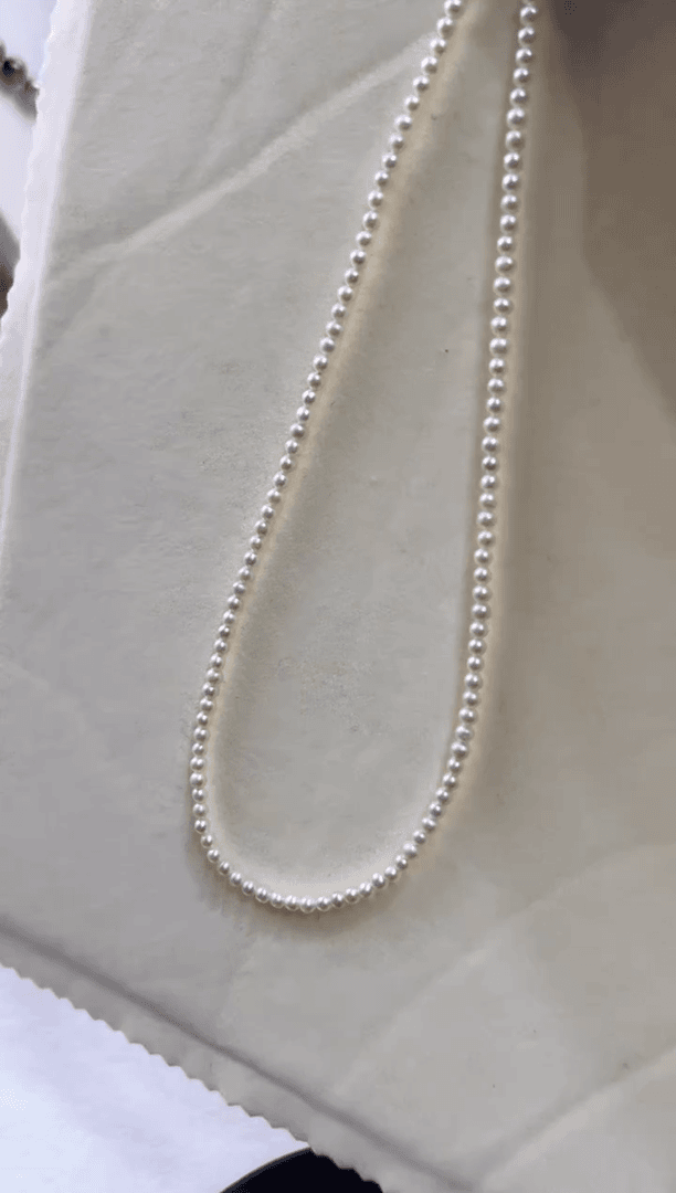 【闪购商品】淡水珍珠.18K金镶嵌3-4mm珍珠项链