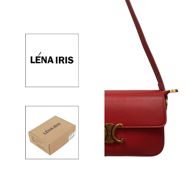 240【带礼盒】LÉNA IRIS经典时尚翻盖女包简约百搭新款单肩斜跨包
