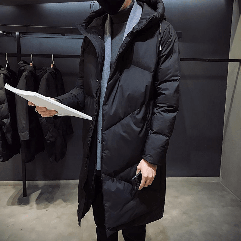 新款羽绒服男士冬季外套韩版潮流中长款羽绒服潮牌2023时尚潮流