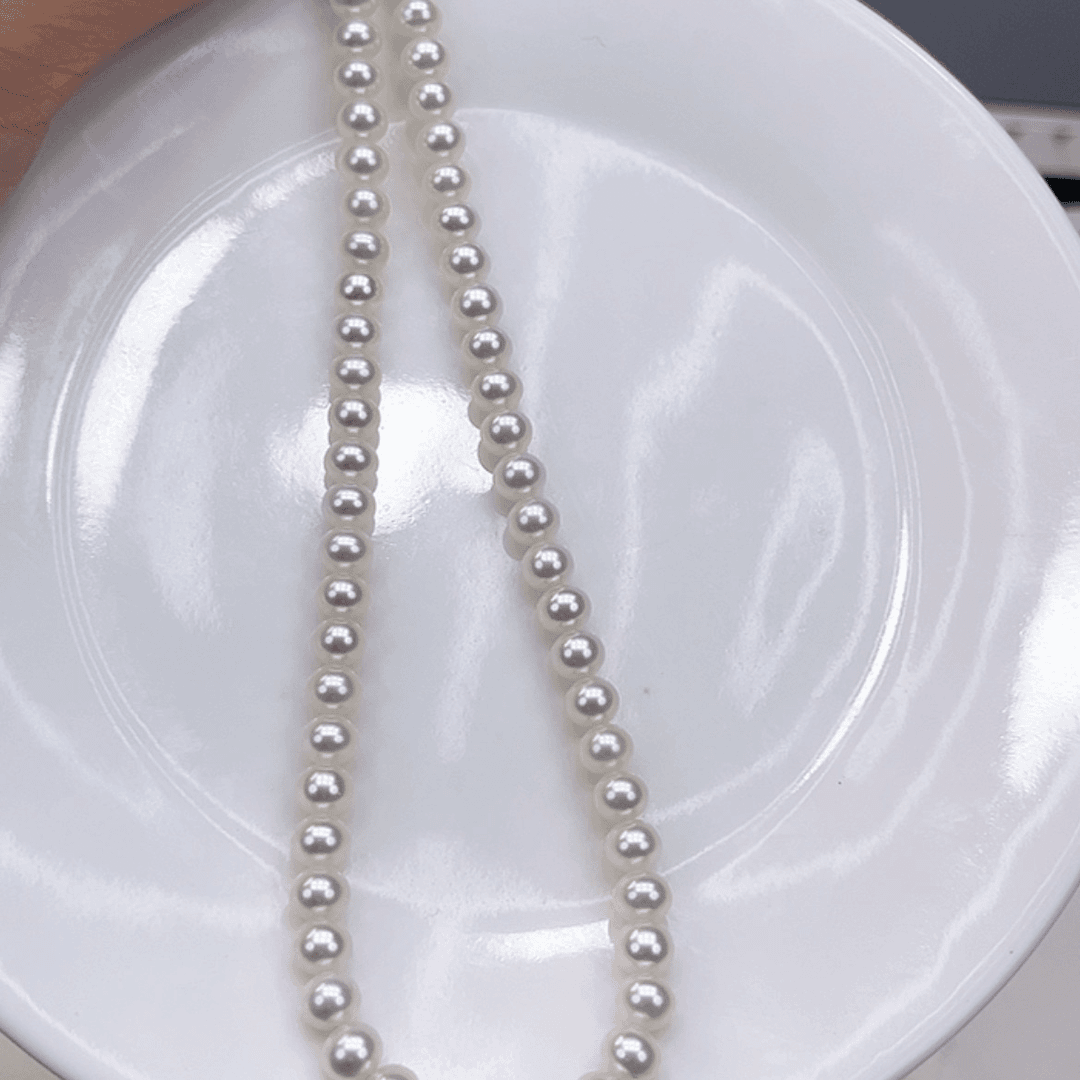 【闪购商品】淡水珍珠颈饰银S925镶嵌卡6极强光高品