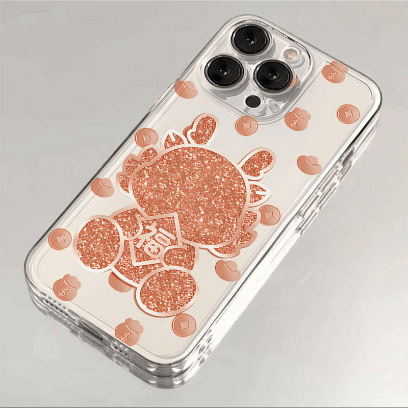 玫瑰金龙苹果15手机壳iPhone14promax新年7/8plus创意13/12/11/xr