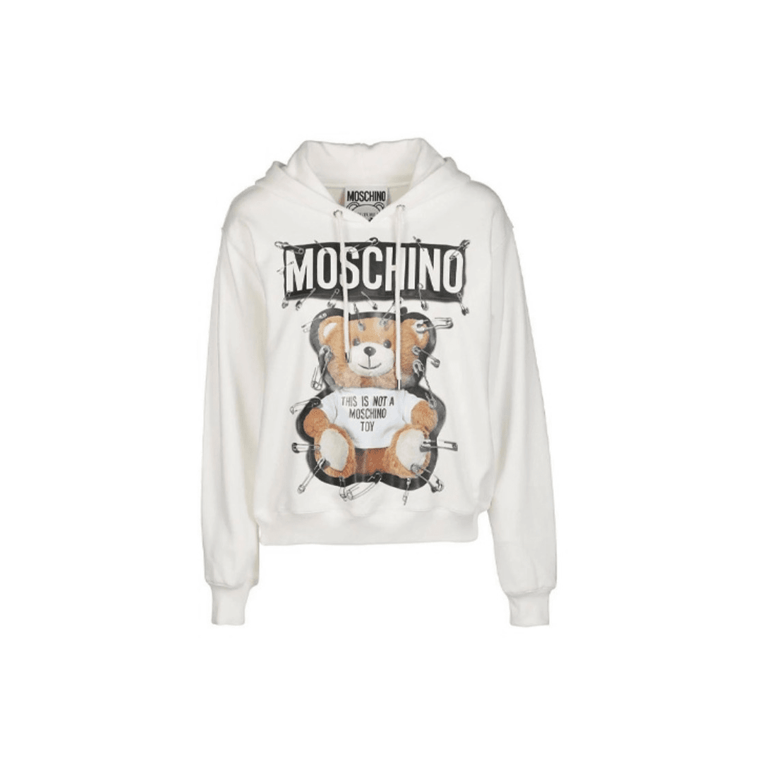全新未使用  小花汤汤/TP019043/MOSCHINO 回形针小熊连帽卫衣