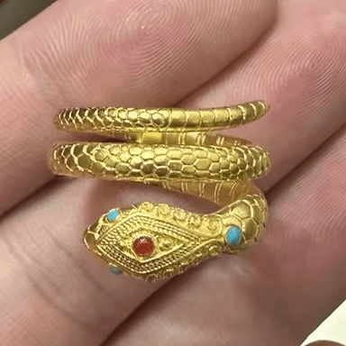 聚潮饰足金古法戒指