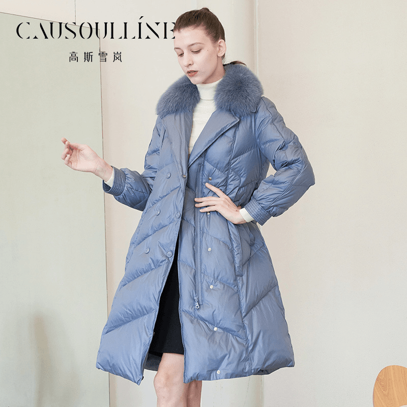 高斯雪岚【冬装热卖】冬季中长款大毛领羽绒服 22413618