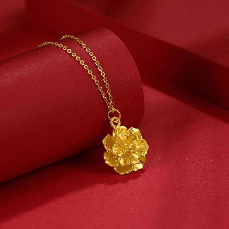 【陆陆专享】足金吊坠 金花（含S925银链子） 1081