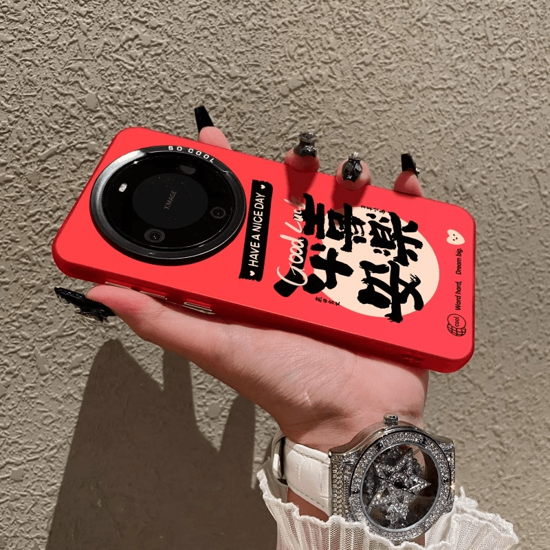 华为mate60pro手机壳复古50pro红色平安喜乐40e新款30文字mt潮p60
