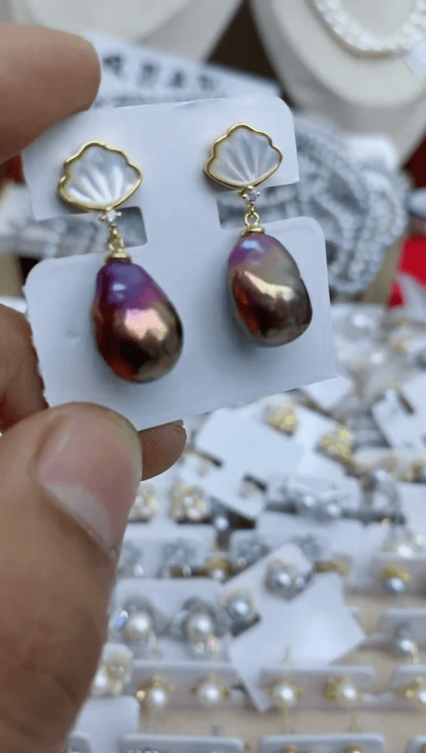 【闪购商品】淡水珍珠耳饰银S925镶嵌淡水耳钉