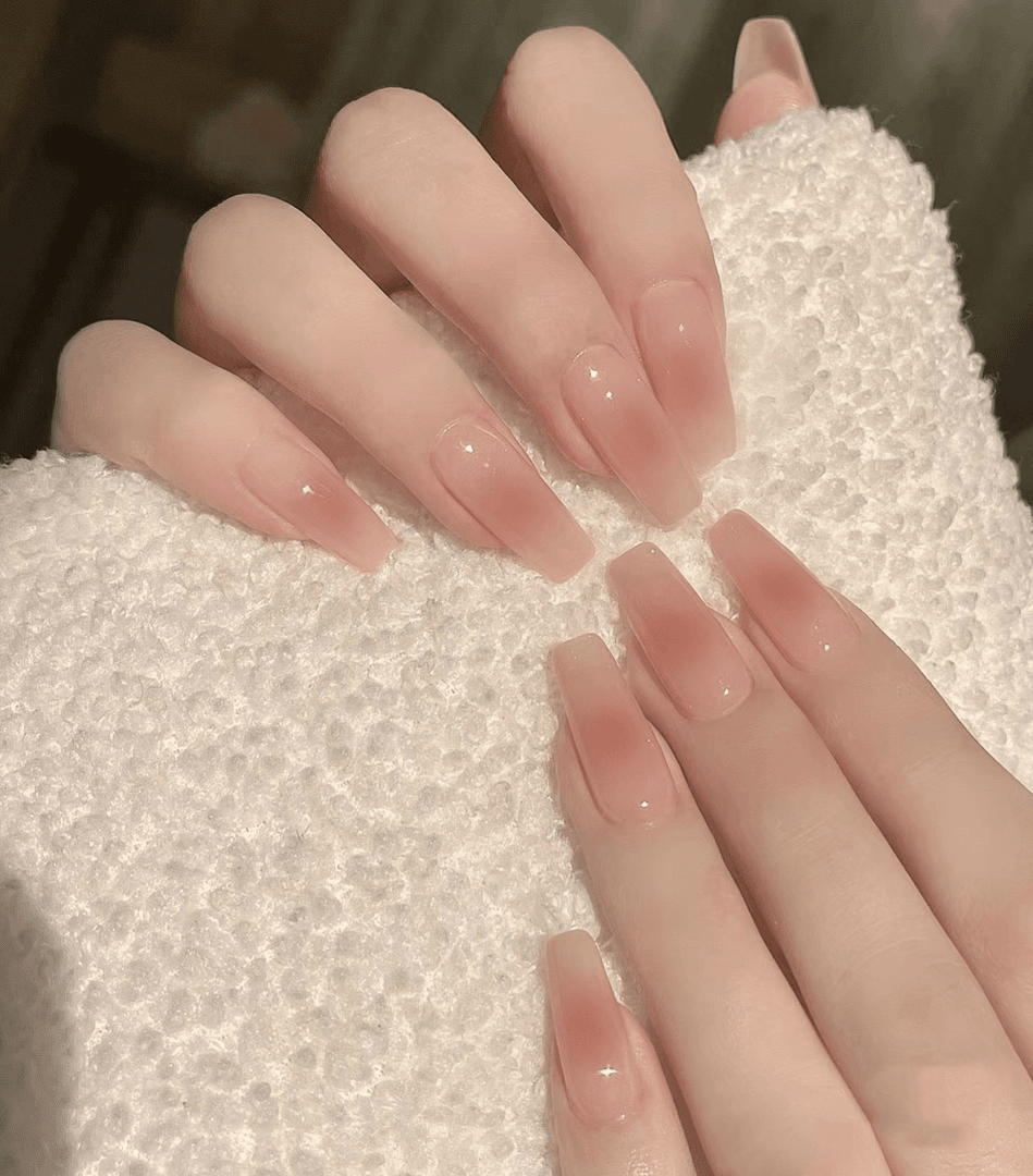 配烤灯+固态胶【长/中】纯欲风千金冰透裸色显白腮红美甲自然穿戴甲