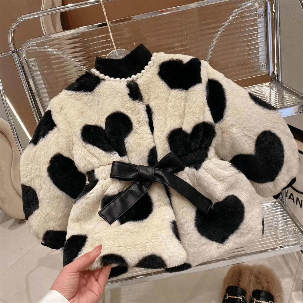 女童外套套装2023秋冬装加厚保暖仿皮草冬季洋气女宝毛毛衣时髦