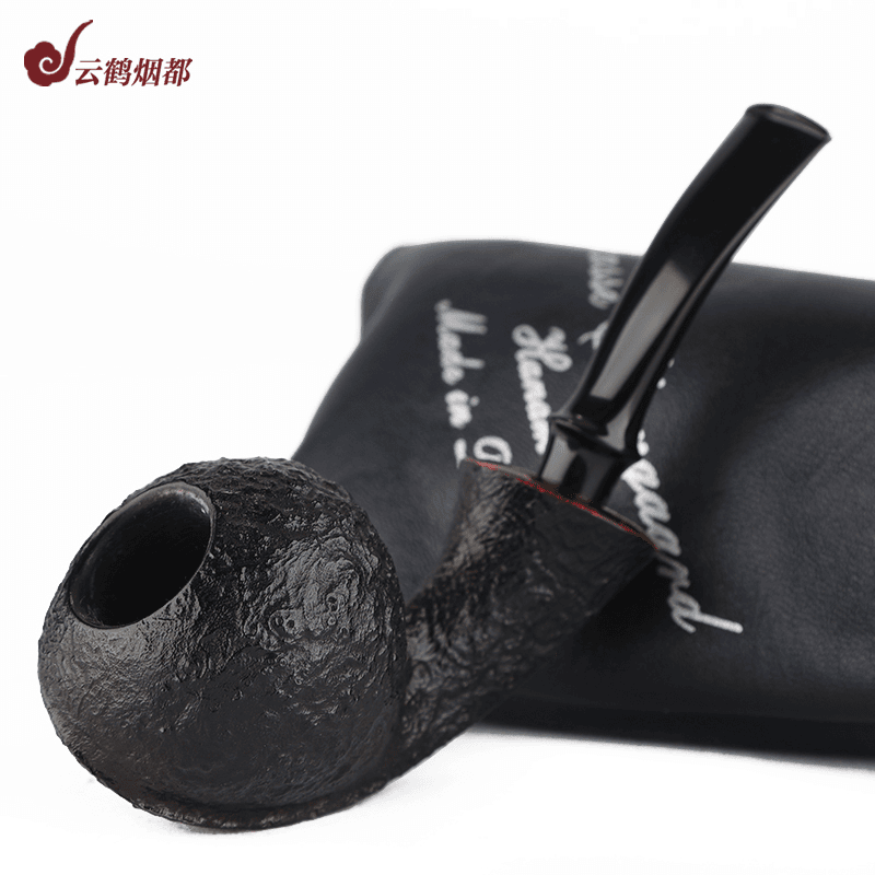 云鹤烟都丹麦进口Lasse拉塞大师手工石楠木烟斗喷砂河豚斗