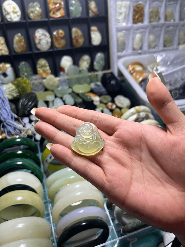 天然岫玉大肚如来佛