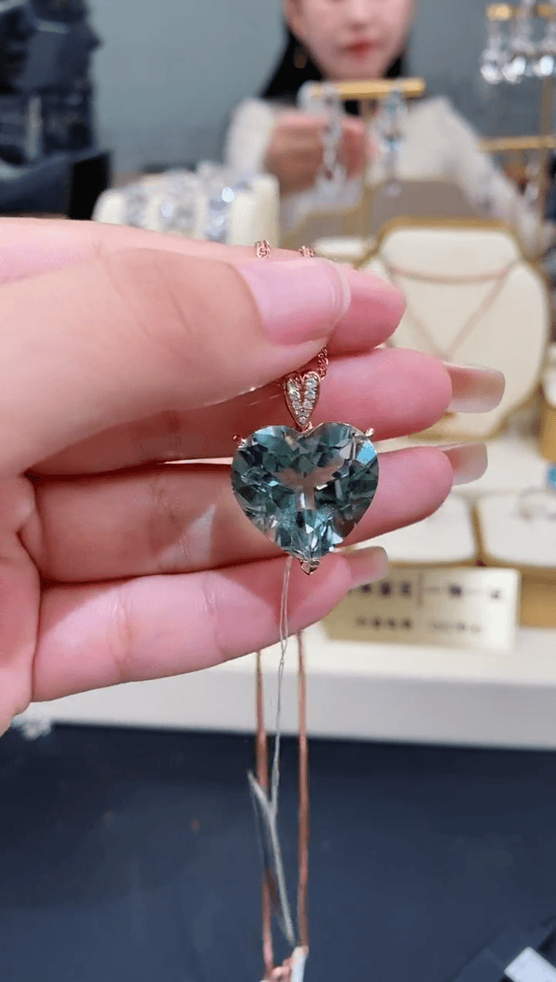 【闪购商品】绿水晶吊坠18K金镶嵌浓**彩水晶吊坠 不含链