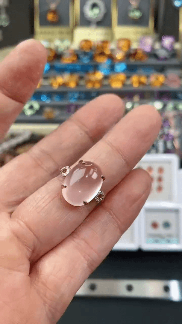 【闪购商品】芙蓉石戒指银S925镶嵌芙蓉石戒指