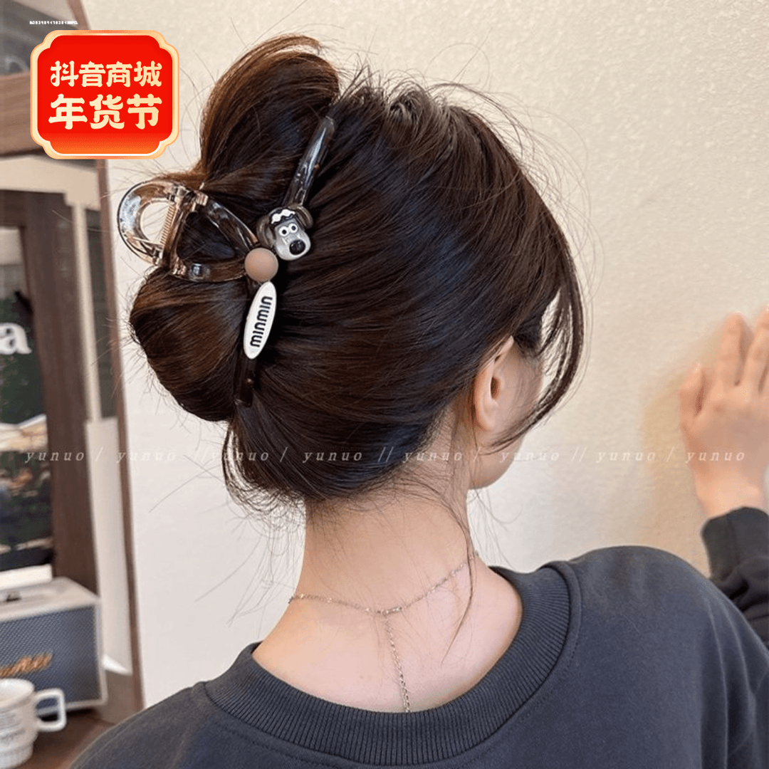 设计韩系min小狗抓夹气质百搭清新网红2023甜美时尚ins女生显白