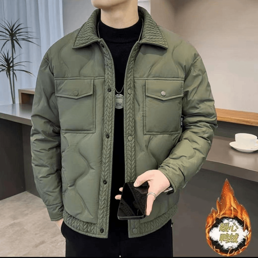 波司登麦穗拼接羽绒服男士冬季潮流修身2023新款翻领轻薄设计感外