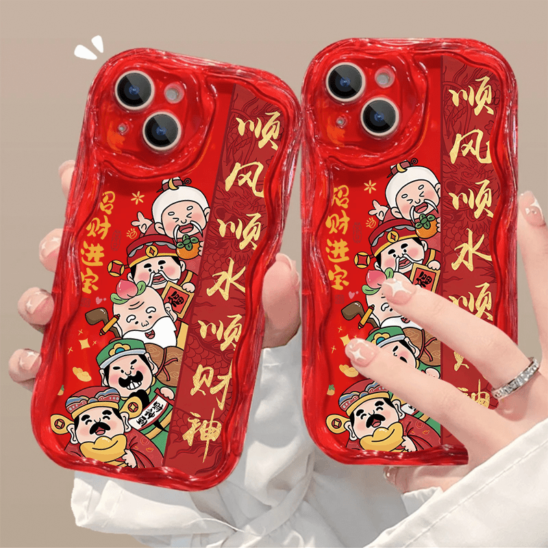 顺风顺水顺财神适用iphone15/13苹果14pro手机壳华为vivo小米oppo