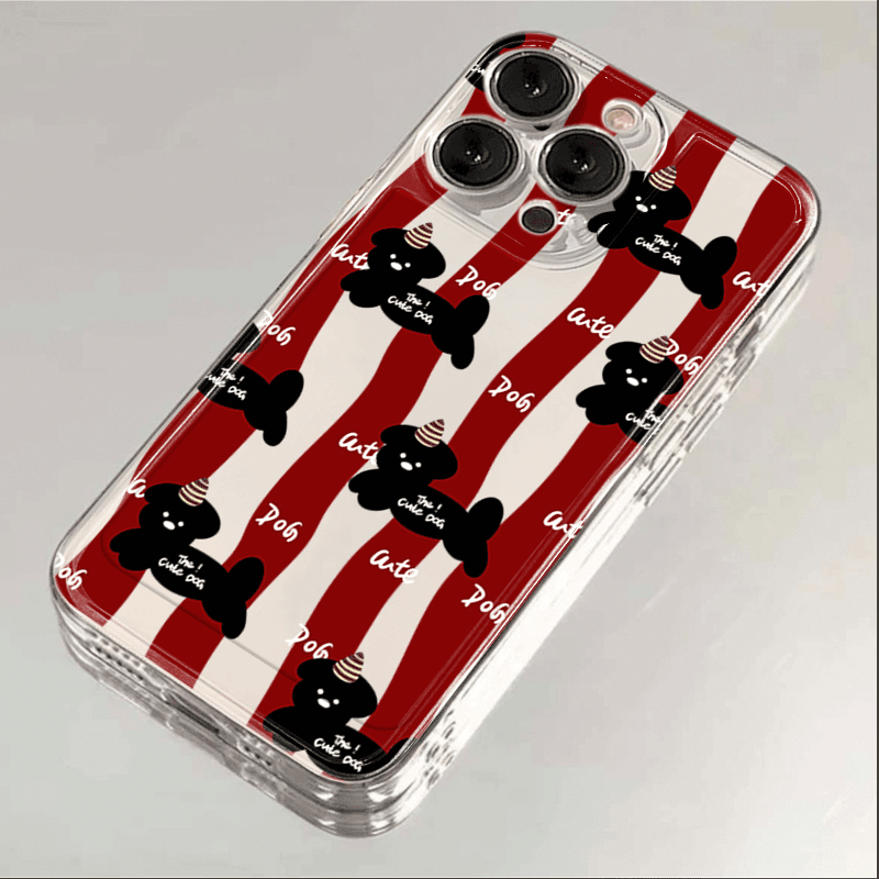 可爱条纹小狗苹果vivo华为oppo小米iPhone15plus14pro13max手机壳