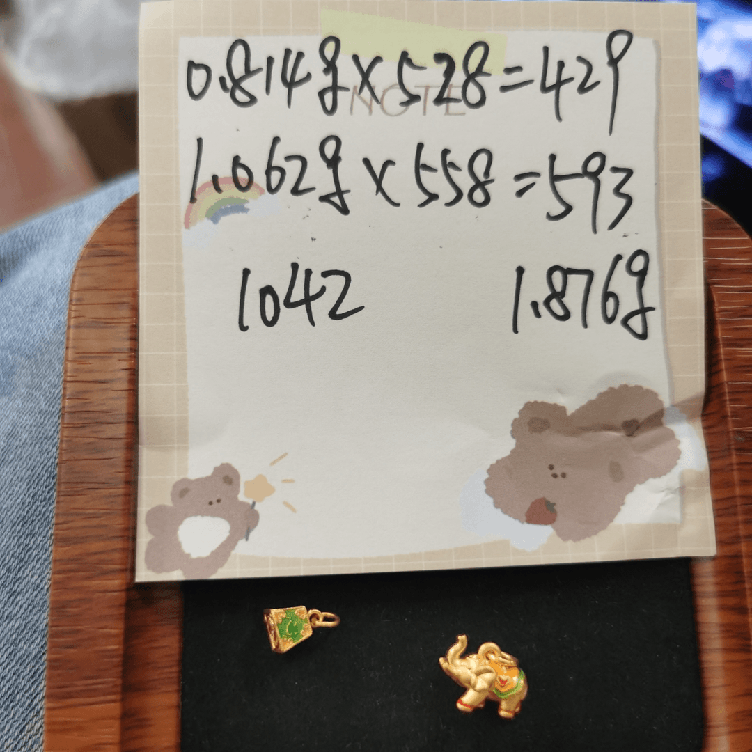 足金称心如意烧蓝大象