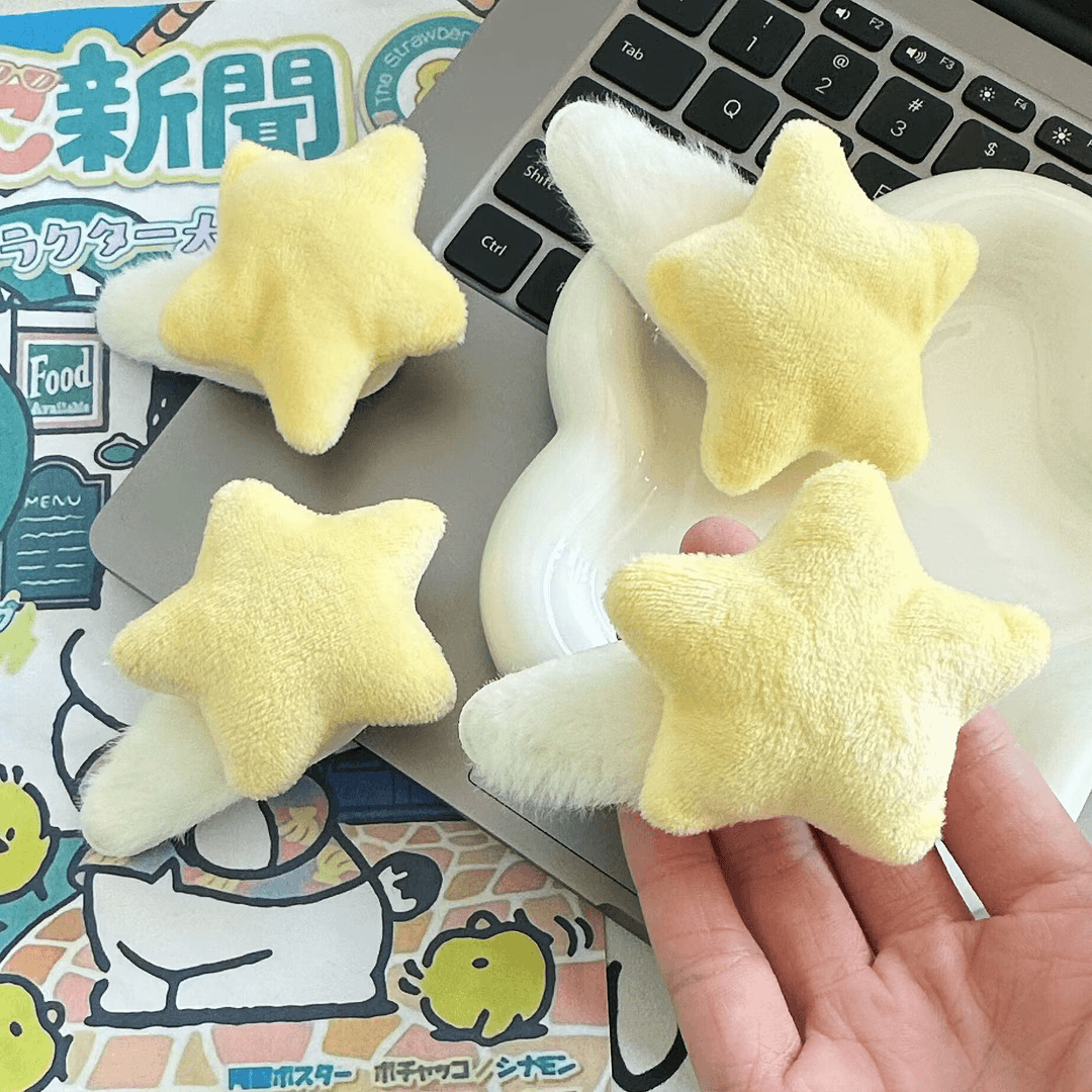 冬季毛绒黄色星星夹发夹日系甜美软萌女孩风奶刘海发卡头饰饰品
