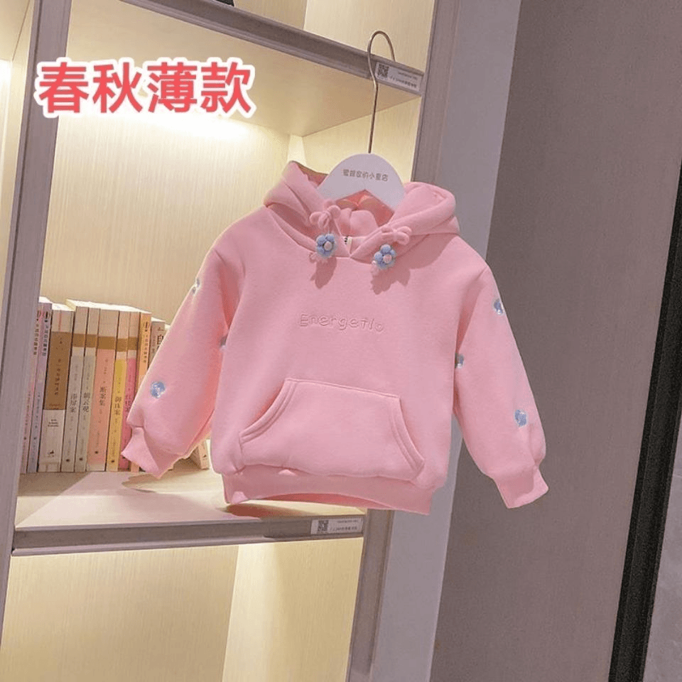 女童秋装卫衣2023新款春秋儿童洋气童装小童长袖连帽衫宝宝上衣潮