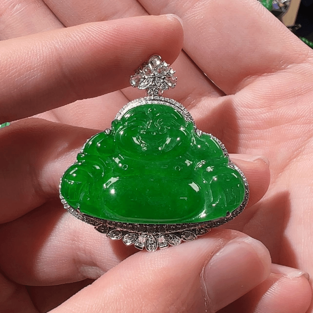【闪购商品】翡翠颈饰18K金镶嵌禅***虑
