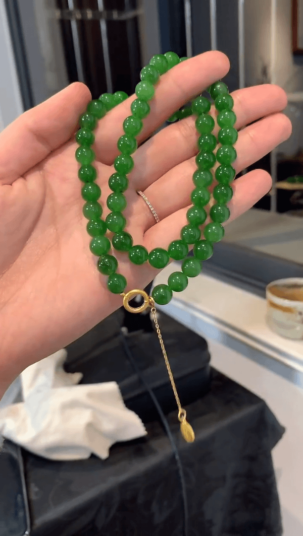 【闪购商品】和田玉手串18K金镶嵌1