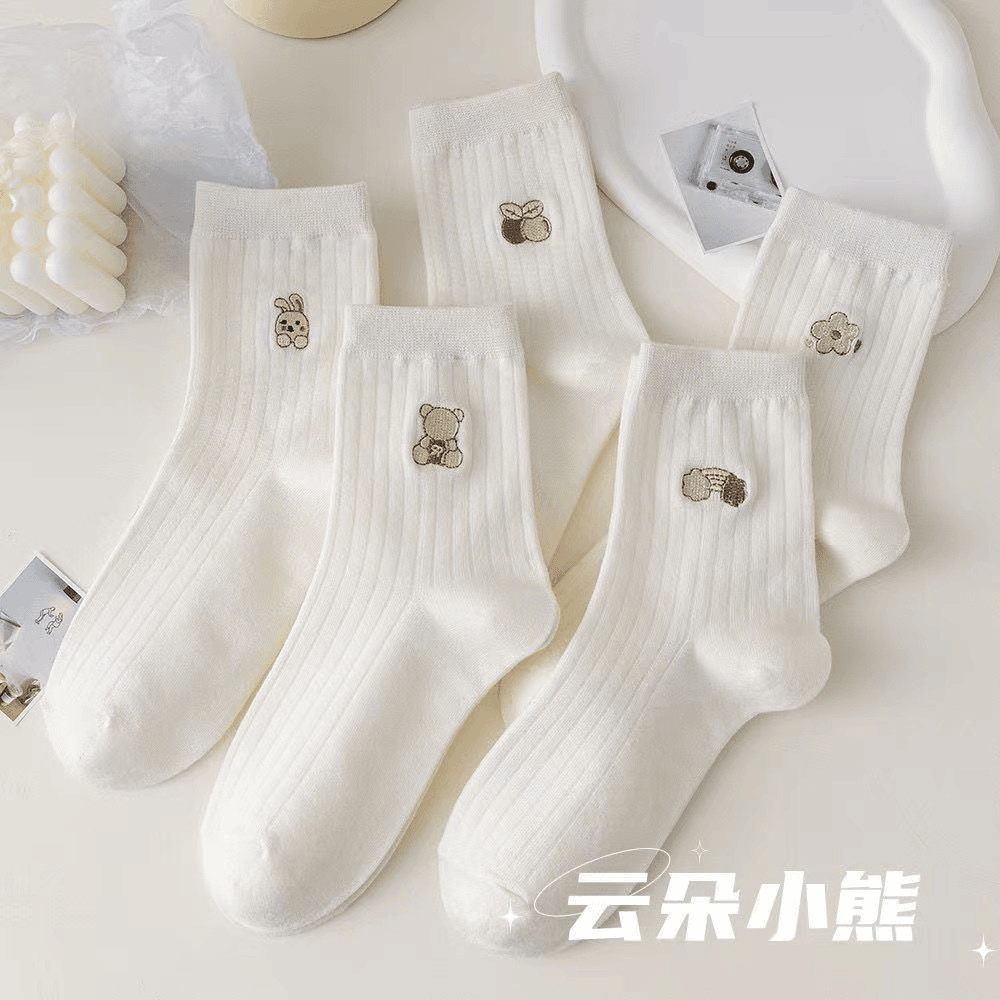 新款秋季袜子女中筒袜糖果色女袜多巴胺色长筒袜日系韩版高筒袜女