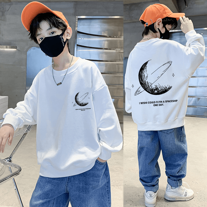 儿童装男童春季卫衣2023新款中大童洋气男孩春秋季时髦帅气炸街潮