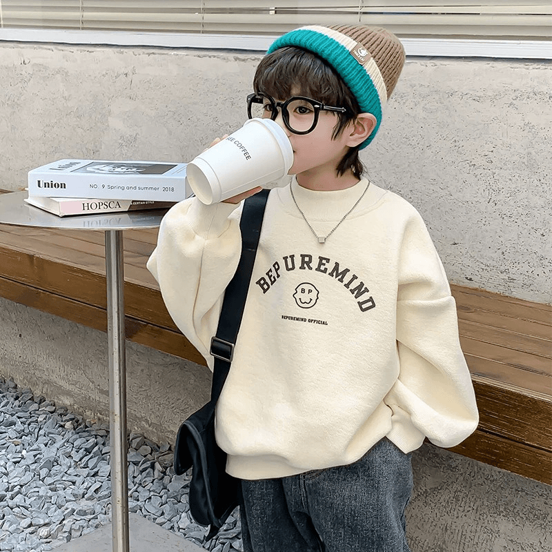 儿童装男童春季卫衣2023新款中大童洋气男孩春秋季时髦帅气炸街潮