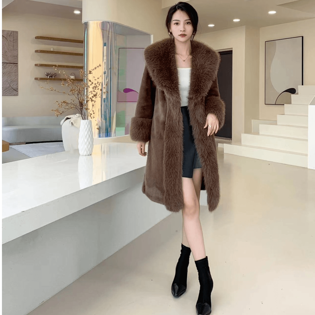 新款冬女士高端奢华中长款外套-399