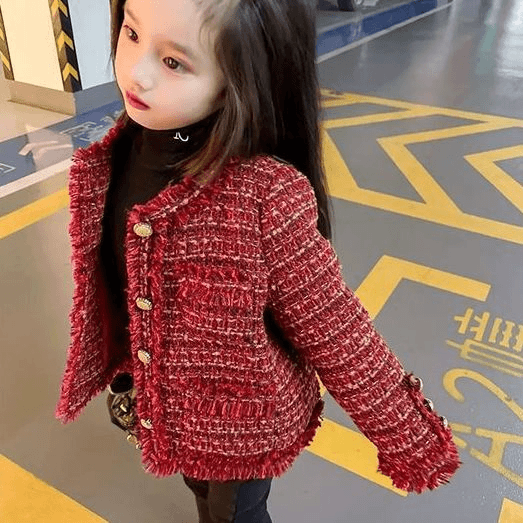 女童小香风外套春秋2023新款韩版时髦感女孩上衣洋气春装外套